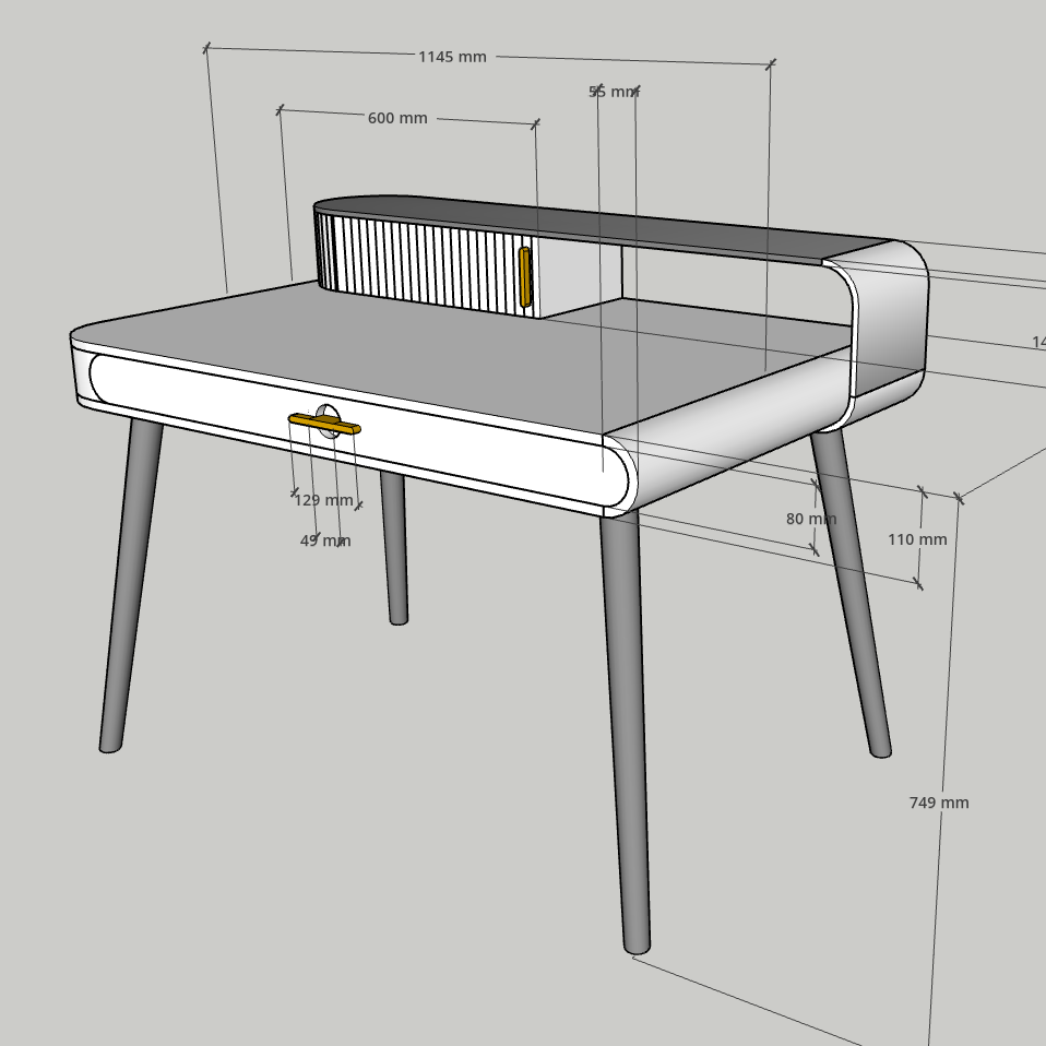 Design 3D bureau sur mesure